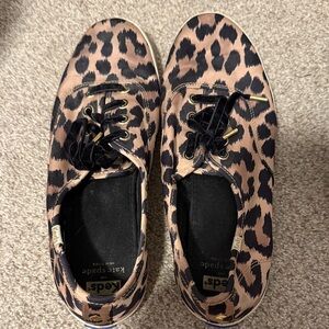 Kate Spade Black and Tan Leopard Sneakers